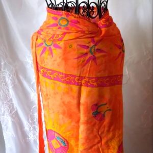 EXOTIC..BURSTS OF ORANGE.. WRAP- SARONG..FREE SIZE..MAXI